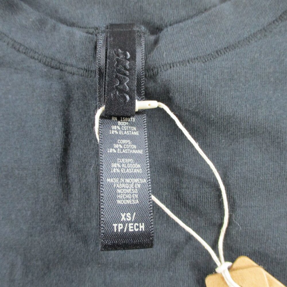 SKIMS Cotton Jersey T Shirt Womens XS Soot Black Crewneck Classic Casual Tee NWT - Picture 4 of 10